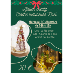 Atelier_CLOCHE_LUMINEUSE-Affiche Noel Atelier creatif Etoile Photo Simple Moderne Vert Beige