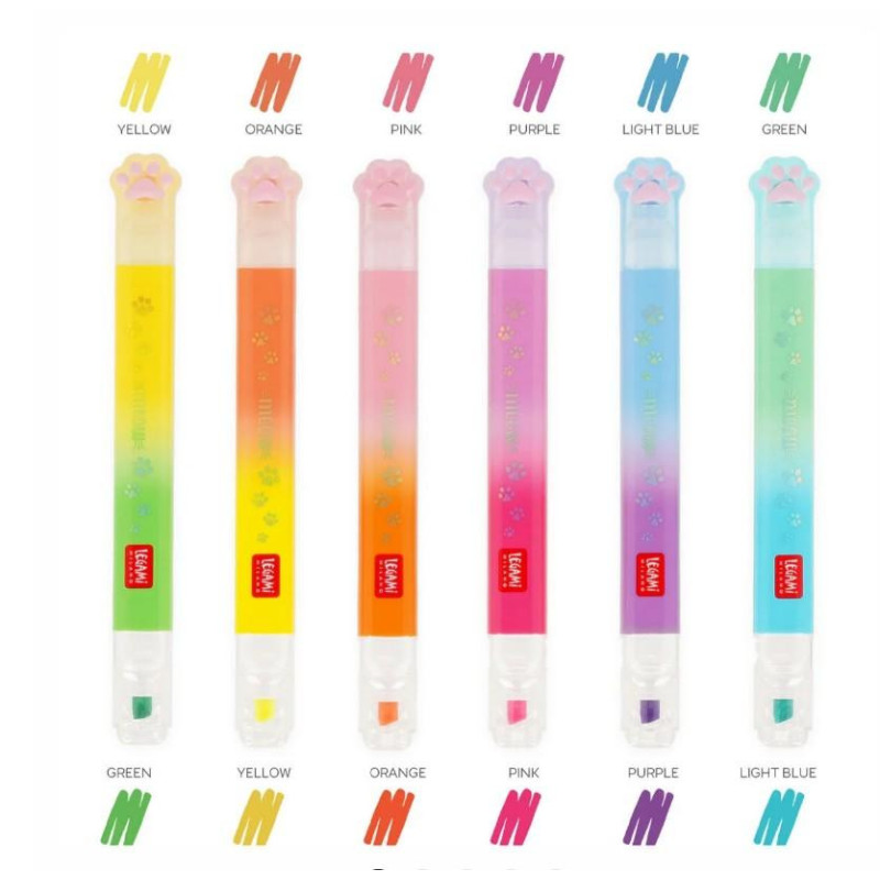 6 SURLIGNEURS À DOUBLE POINTE - KITTY