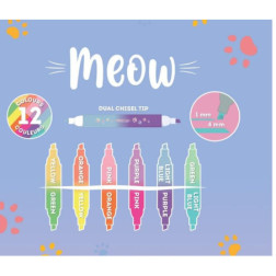 6 SURLIGNEURS À DOUBLE POINTE - KITTY