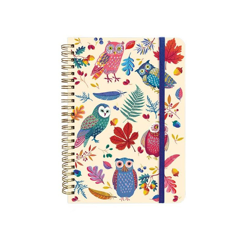 CARNET SPIRALES RIGIDE A5 CHOUETTE LA VIE