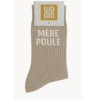 Chaussettes à Paillettes à message Mère Poule - Beige