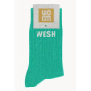 Chaussettes à Paillettes à message Wesh - Green Queen