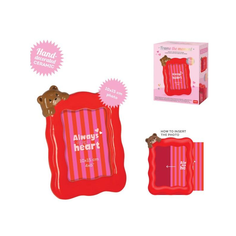 - CADRE PHOTO TABLE EN CÉRAMIQUE - TEDDY BEAR