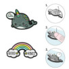 SET DE 2 AUTOCOLLANTS EN MÉTAL - NARWHAL + RAINBOW