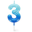 HAPPY BIRTHDAY CANDLE - BOUGIE POUR GÂTEAU - 3 - BLUE