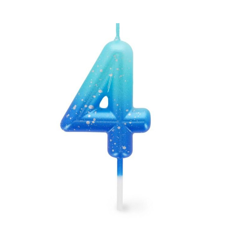 HAPPY BIRTHDAY CANDLE - BOUGIE POUR GATEAU - 4 - BLUE