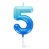 HAPPY BIRTHDAY CANDLE - BOUGIE POUR GATEAU - 5 - BLUE