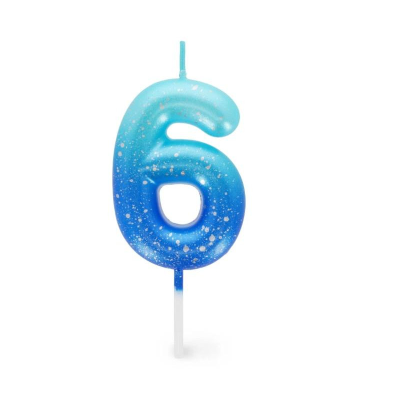 HAPPY BIRTHDAY CANDLE - BOUGIE POUR GATEAU - 6 - BLUE