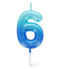 HAPPY BIRTHDAY CANDLE - BOUGIE POUR GATEAU - 6 - BLUE