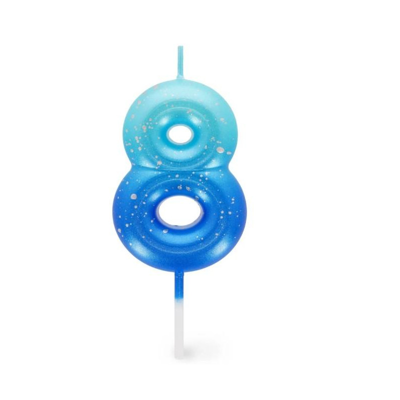 HAPPY BIRTHDAY CANDLE - BOUGIE POUR GATEAU - 8 - BLUE