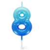 HAPPY BIRTHDAY CANDLE - BOUGIE POUR GATEAU - 8 - BLUE