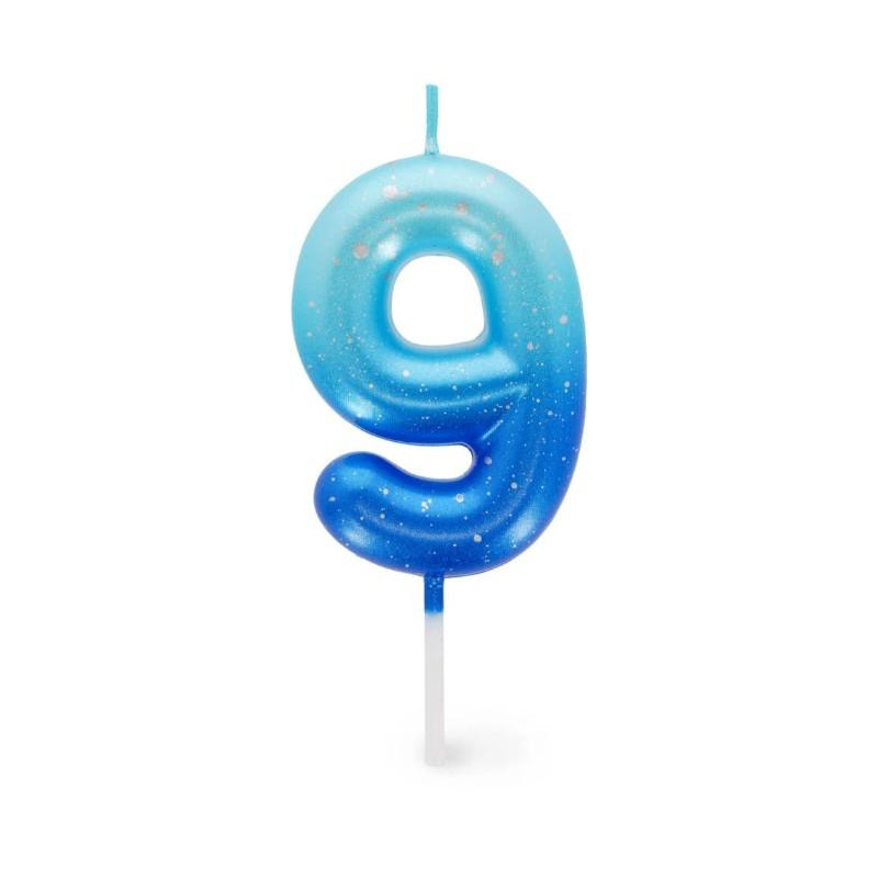 HAPPY BIRTHDAY CANDLE - BOUGIE POUR GATEAU - 9 - BLUE