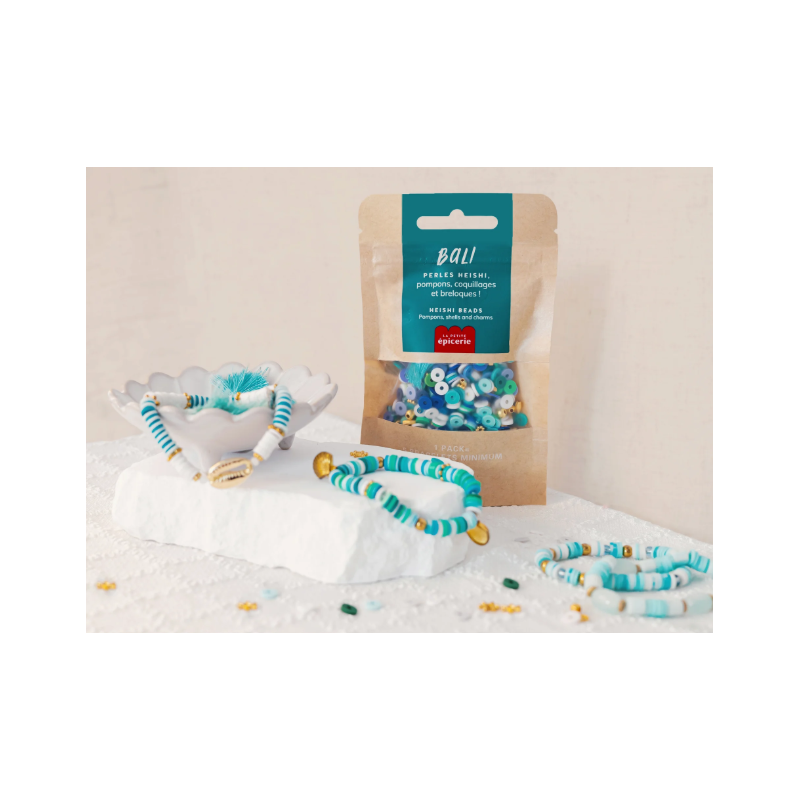 Mélange de perles heishi et de breloques - Bali