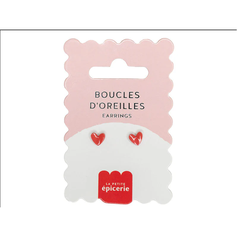 Boucles d'oreilles en porcelaine - Coeur