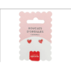 Boucles d'oreilles en porcelaine - Coeur