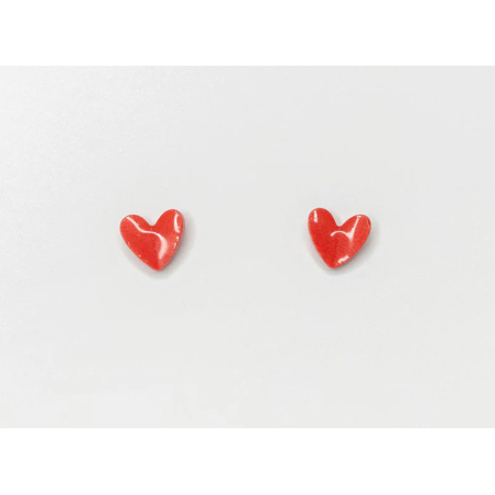 Boucles d'oreilles en porcelaine - Coeur