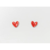 Boucles d'oreilles en porcelaine - Coeur